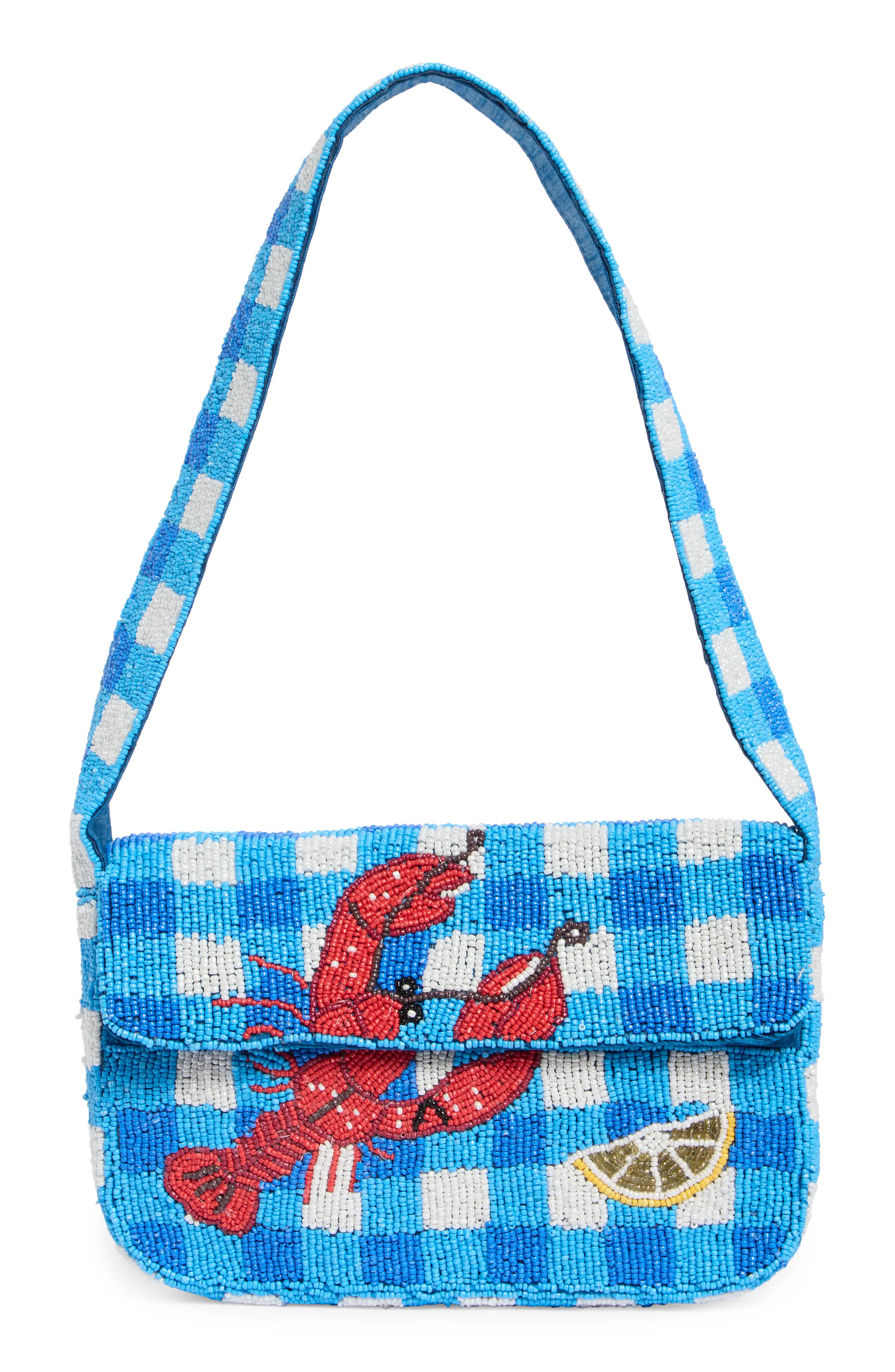 Beaded Gingham Lobster Baguette Shoulder Bag (Women) | Nordstromrack | Nordstrom Rack