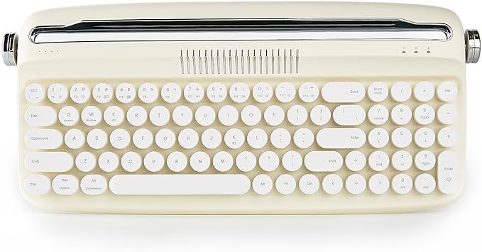 YUNZII Upgraded Wireless Keyboard, Retro Keyboard Typewriter Style with Integrated Stand, USB-C/B... | Amazon (US)