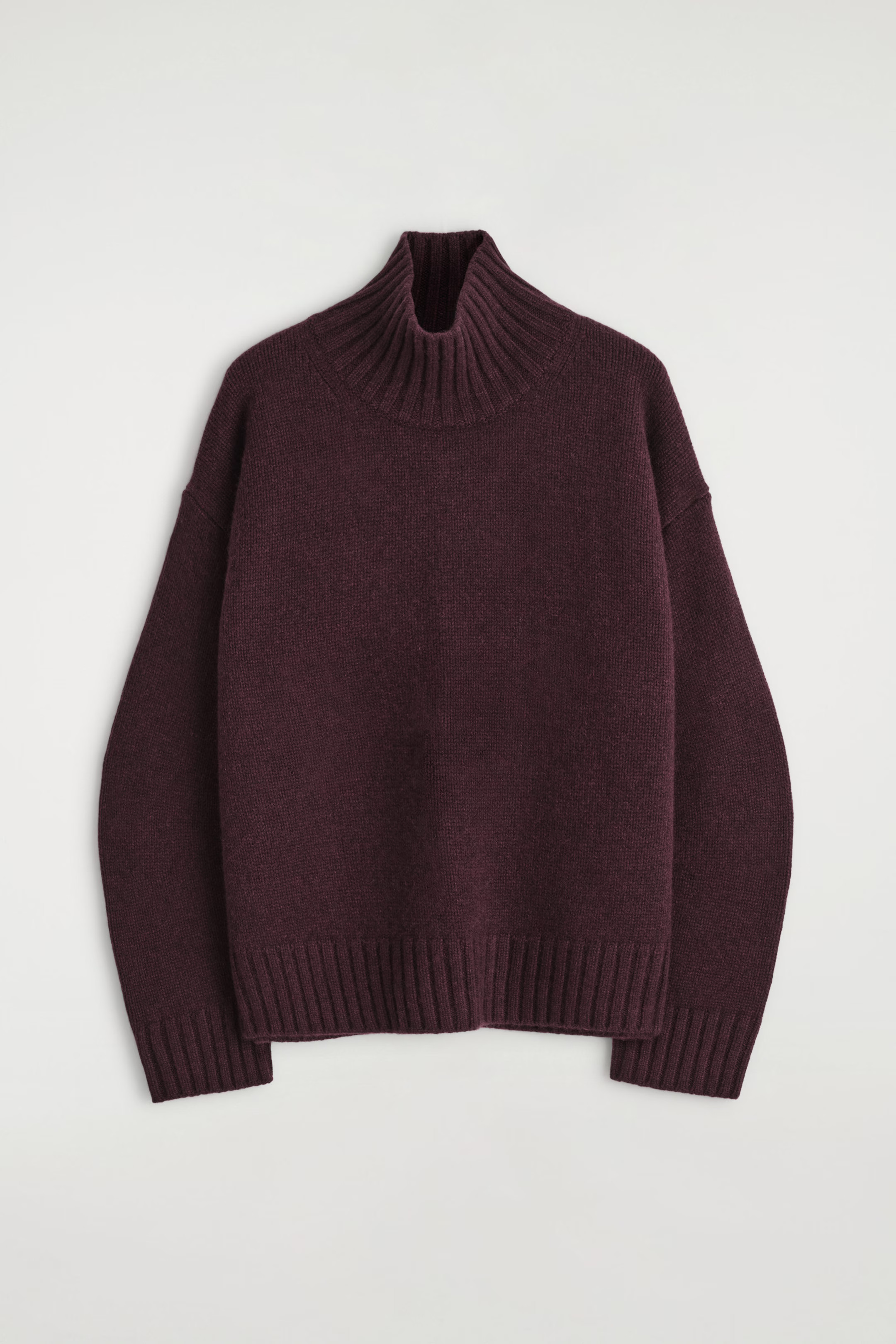 CASHMERE FUNNEL-NECK JUMPER - BURGUNDY MÉLANGE | COS EE | COS (EU)