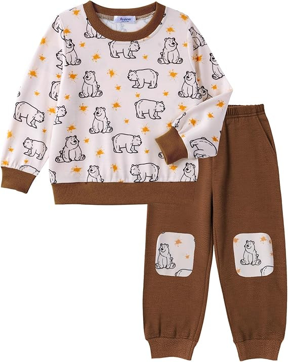 Arshiner Boys Pant Sets Long Sleeve Shirts and Pants Crewneck Sweatshirt for Fall Winter（2T- 8-... | Amazon (US)