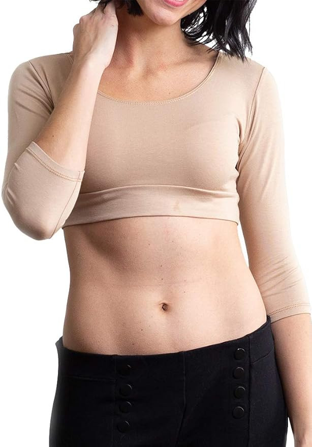 HALFTEE 3/4 Sleeve Layering Tee | Demi Cami for Women & Teens | Cute Crop Top | XS-6X | Amazon (US)