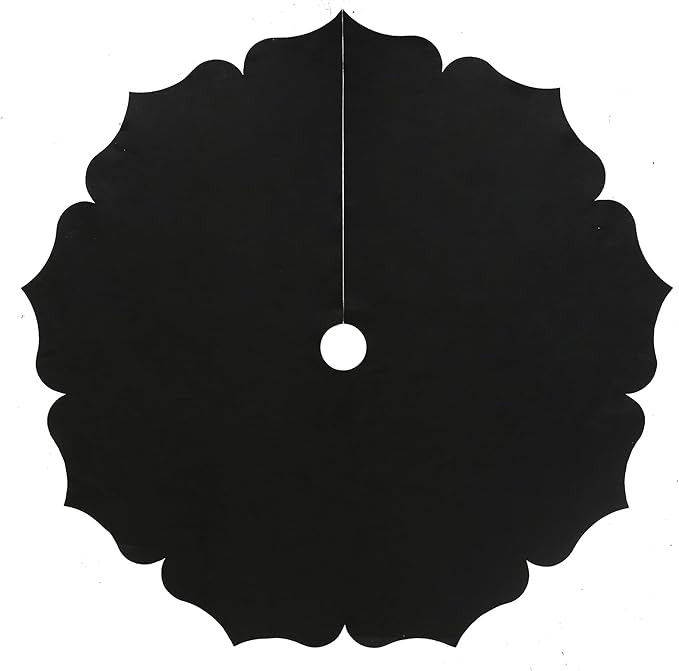 56“ Classic Nonwove Christmas Tree Skirt,Holiday Indoor Decoration(Black, Large) | Amazon (US)