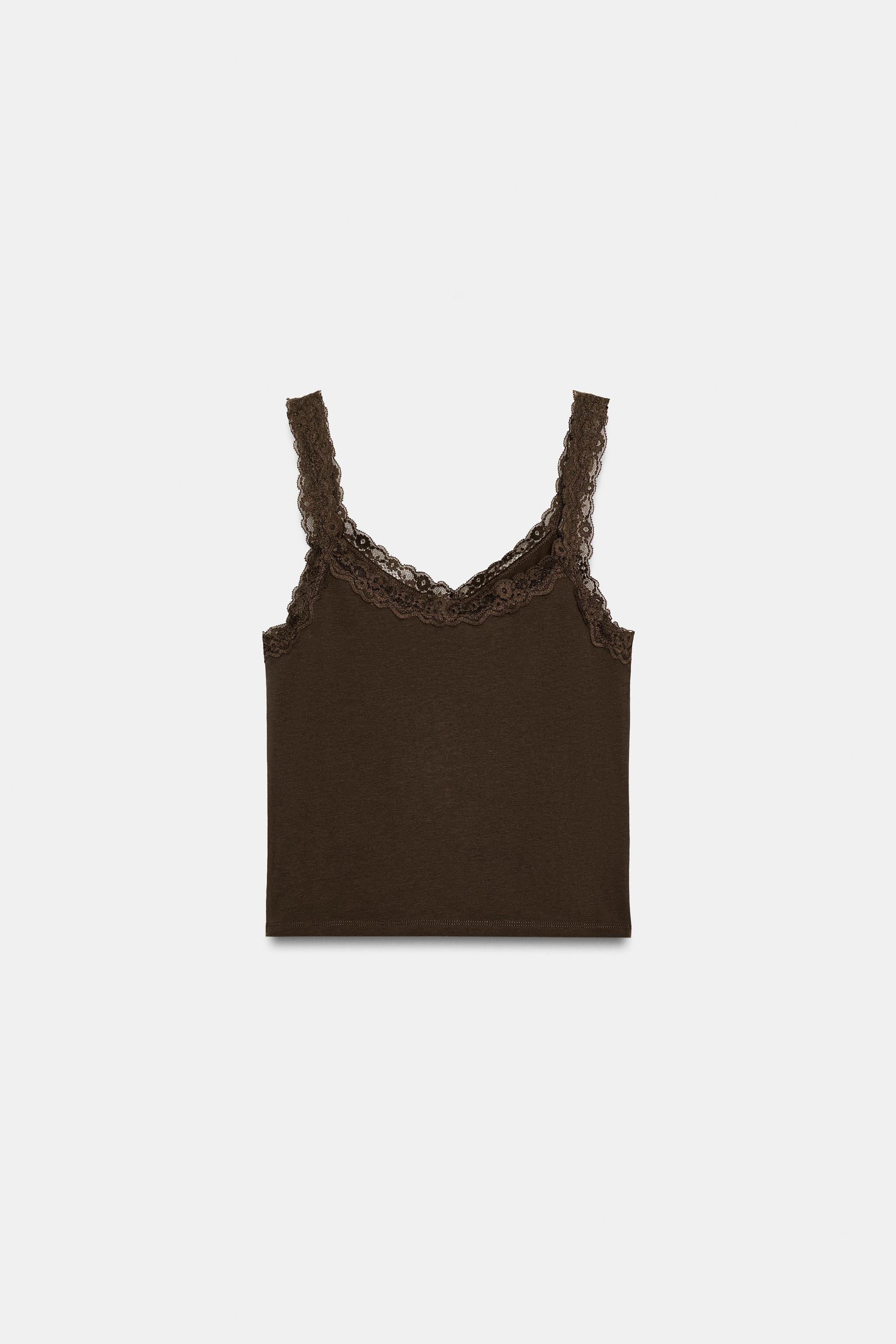 LACE STRAPPY TOP | Zara UK