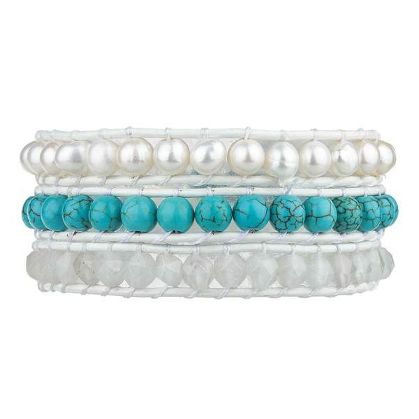 Freshwater Pearls and Turquoise on White | Victoria Emerson