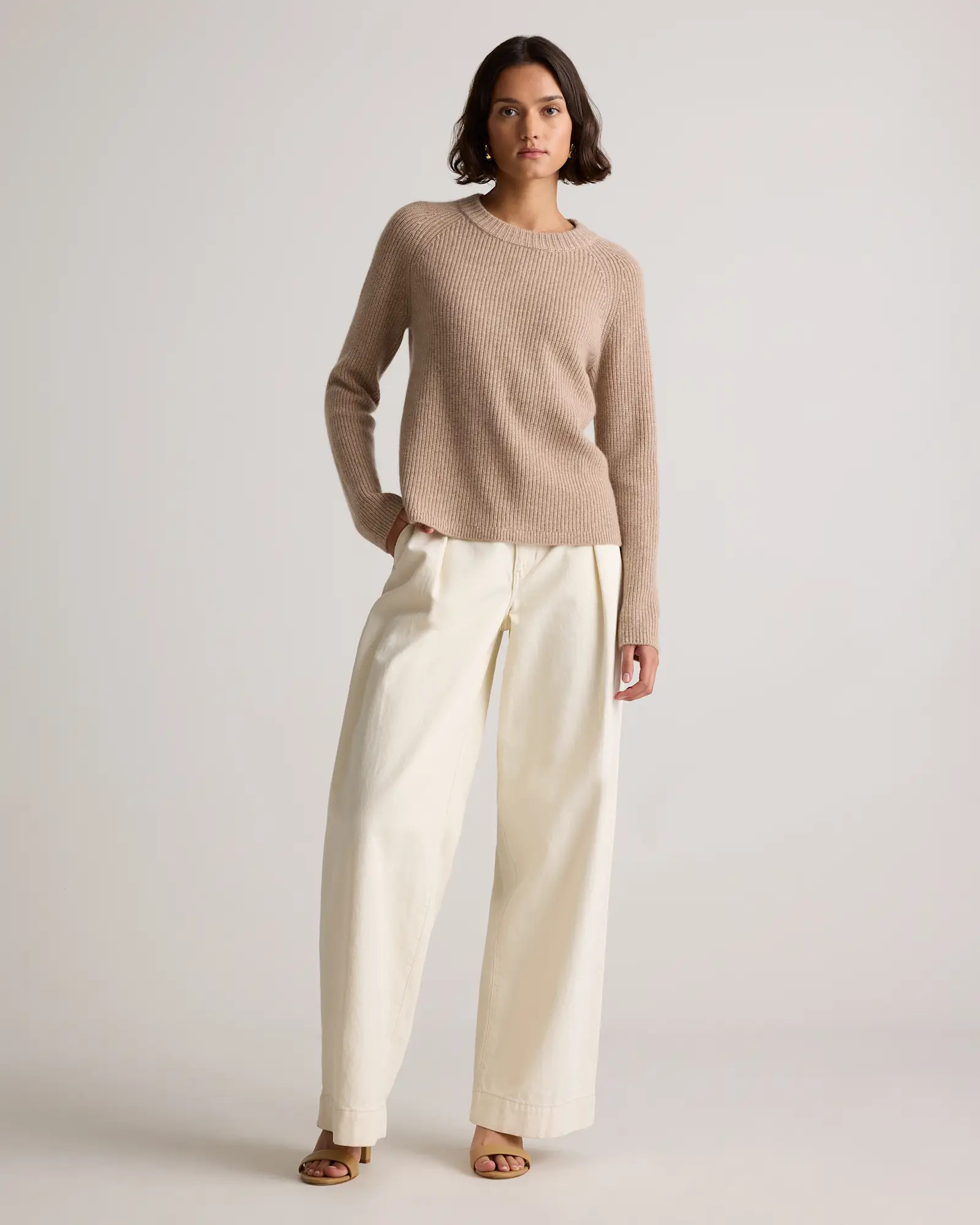 Mongolian Cashmere Fisherman Crewneck Sweater | Quince
