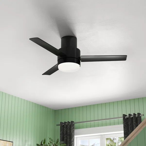 44" Gilmour 3 - Blade Flush Mount Ceiling Fan with Remote Control and Light Kit Included | Wayfair North America