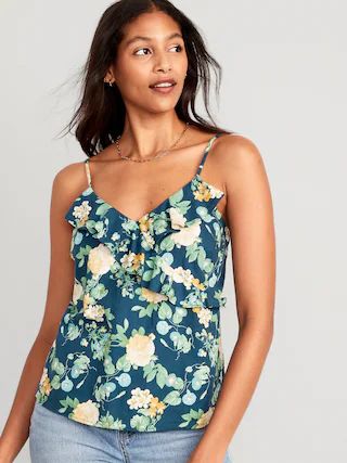 Matching Printed Ruffled Wrap-Effect Cami Blouse for Women | Old Navy (US)