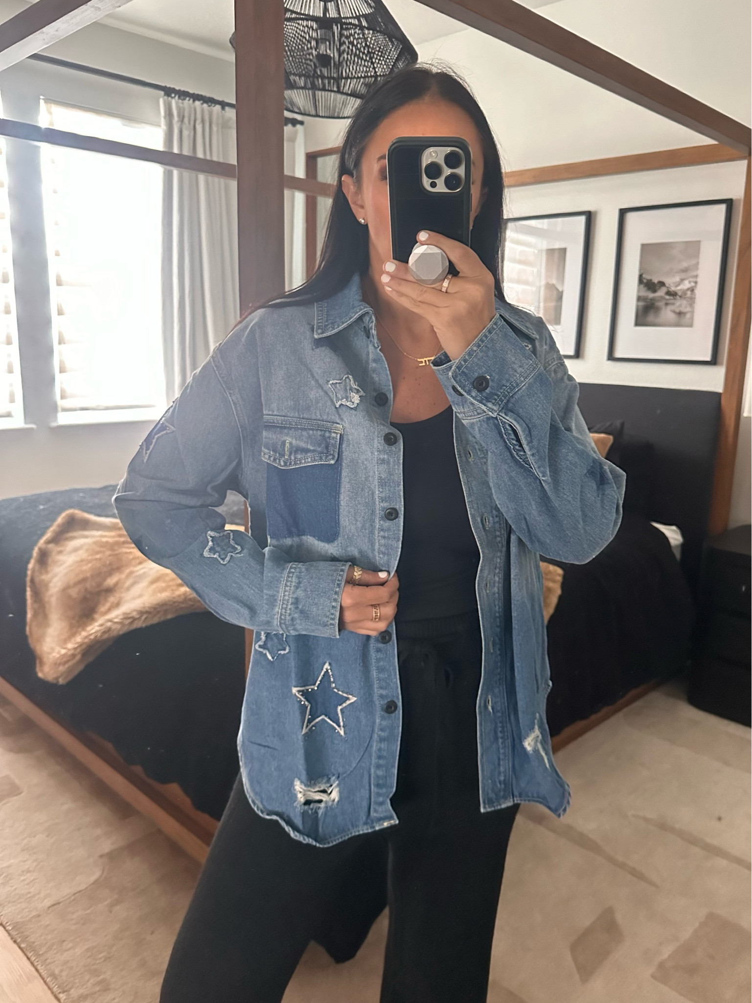 Women's Button Down Denim Shirt 