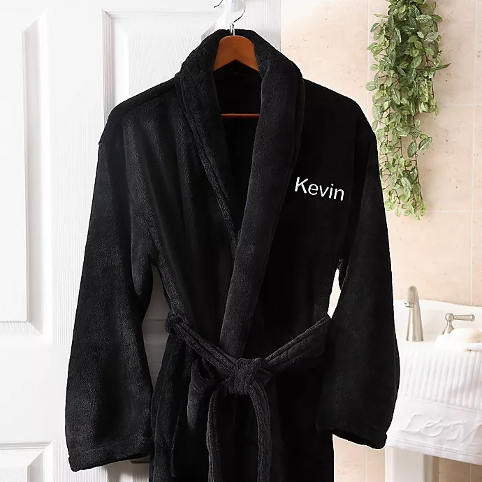 Just For Him Luxury Fleece Robe in Black | Bed Bath & Beyond | Bed Bath & Beyond