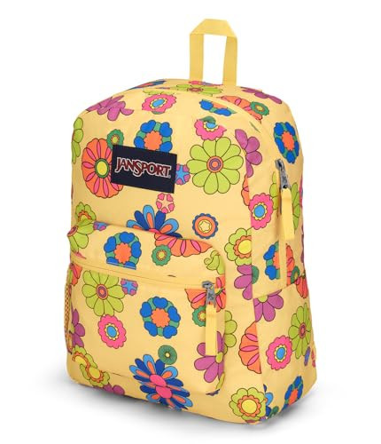 JanSport Cross Town Backpack 17" x 12.5" x 6" - Simple Bag for Everyone with 1 Main Compartment, Front Utility Pocket - Premium Class Accessories - Power to the Flower | Amazon (US)