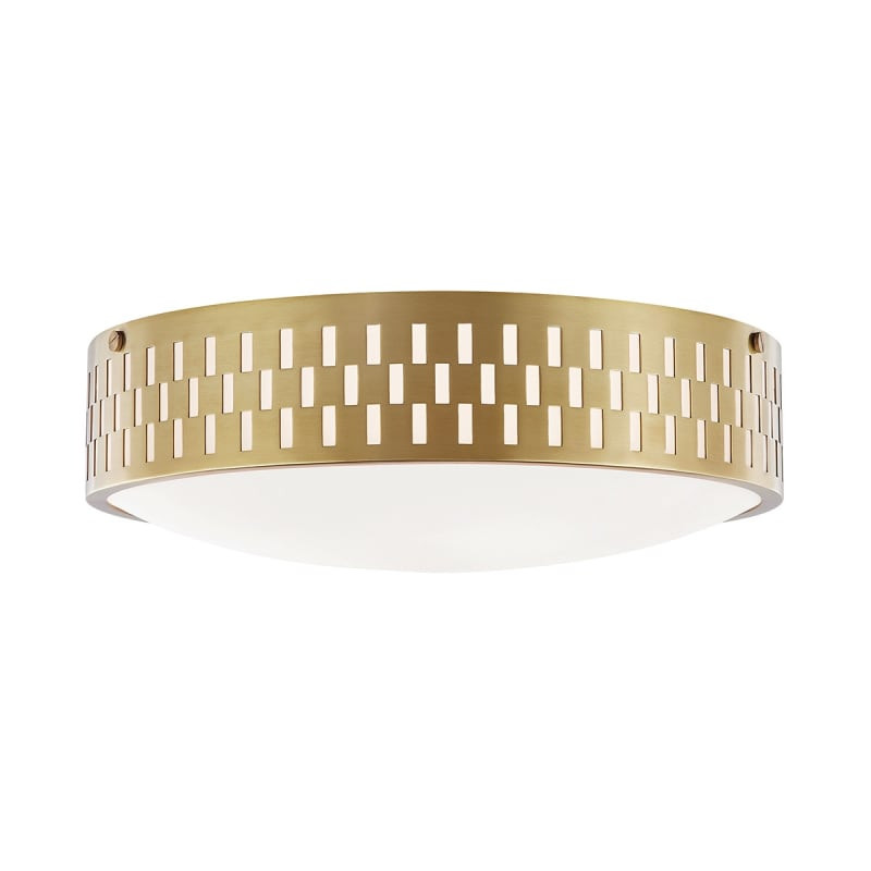 Mitzi H329503L Phoebe 14" Wide Flush Mount Ceiling Fixture Aged Brass Indoor Lighting Ceiling Fixtur | Build.com, Inc.