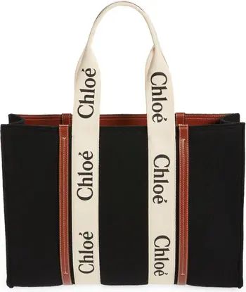 Large Woody Logo Strap Stripe Recycled Wool Tote | Nordstrom