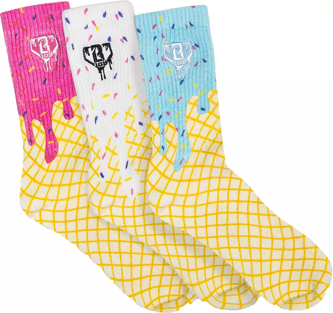 Baseball Lifestyle 101 Boys' Ice Cream Socks - 3 Pack | DICK'S Sporting Goods