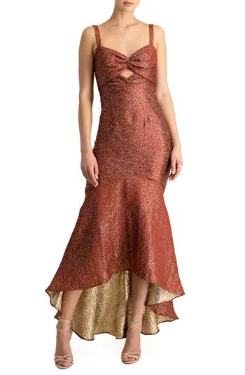 ML Monique Lhuillier Jacquard Sleeveless High/Low Gown | Nordstrom | Nordstrom