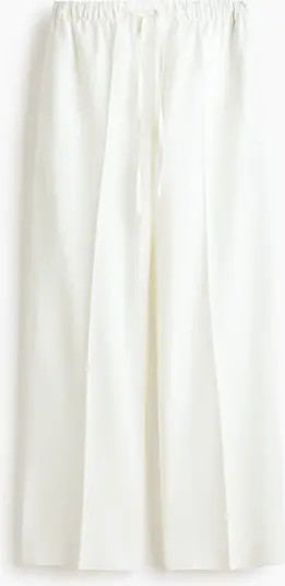 H&M Linen-blend Drawstring Trousers | Nordstrom | Nordstrom
