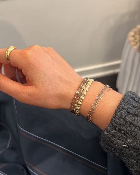 Erica sent me these three bracelets with my order and I freaking LOVE the nude tones 🥹🥹 stunning!! 

Erica Woolsten, gold bracelets, brown bracelets 