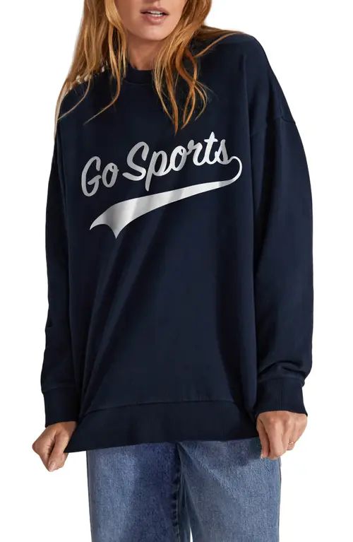 Favorite Daughter Go Sport Sweatshirt in Navy at Nordstrom, Size Large | Nordstrom