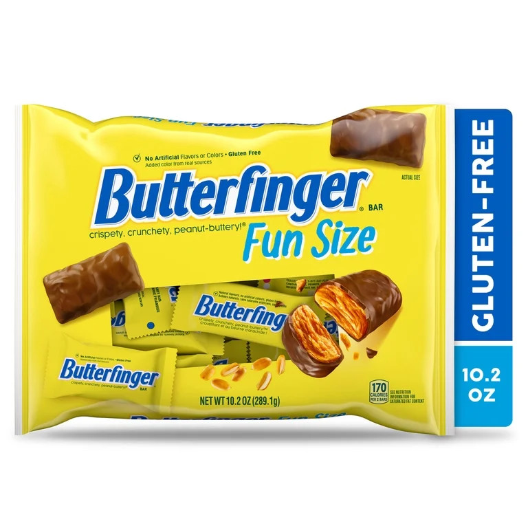 Butterfinger, Chocolatey, Peanut-Buttery, Individually Wrapped Fun Size Candy Bars, 10.2 oz | Walmart (US)