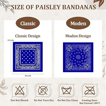 12 Pack Bandanas Unisex Paisley Cowboy Bandanas Bulk Multi Purpose Headband Scarf for Men Women C... | Amazon (US)
