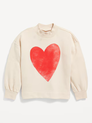 Mock-Neck Graphic Cocoon Sweatshirt for Girls | Old Navy (US)