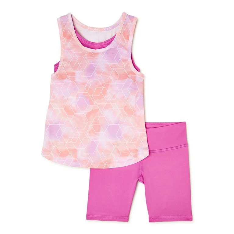 Athletic Works Girls Sports Bra/Tank Top/Bike Shorts, 3-Piece Active Set, Sizes 4-18 & Plus | Walmart (US)