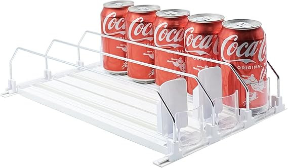 Drink Organizer for Fridge-White Automatic Pusher Glide,12oz 16oz 20oz-Soda Dispenser for Fridge-... | Amazon (US)