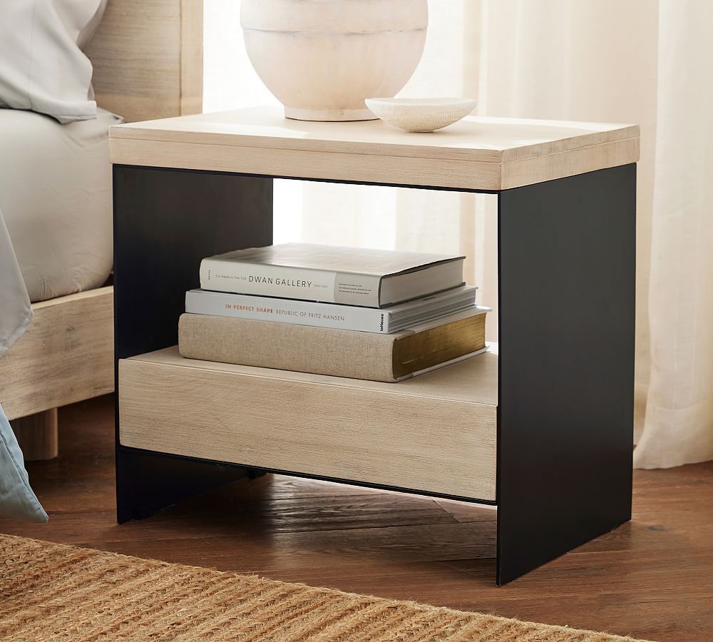 Cayman Wood & Metal Nightstand | Pottery Barn (US)