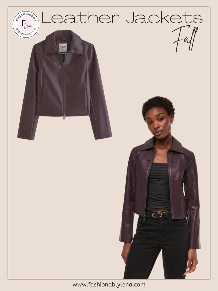 Fall fashion, fall style vegan leather jacket, faux leather jacket, black leather jacket, burgundy leather jacket, brown leather jacket, trendy jacket, slim jacket 

 #LTKSeasonal #LTKStyleTip