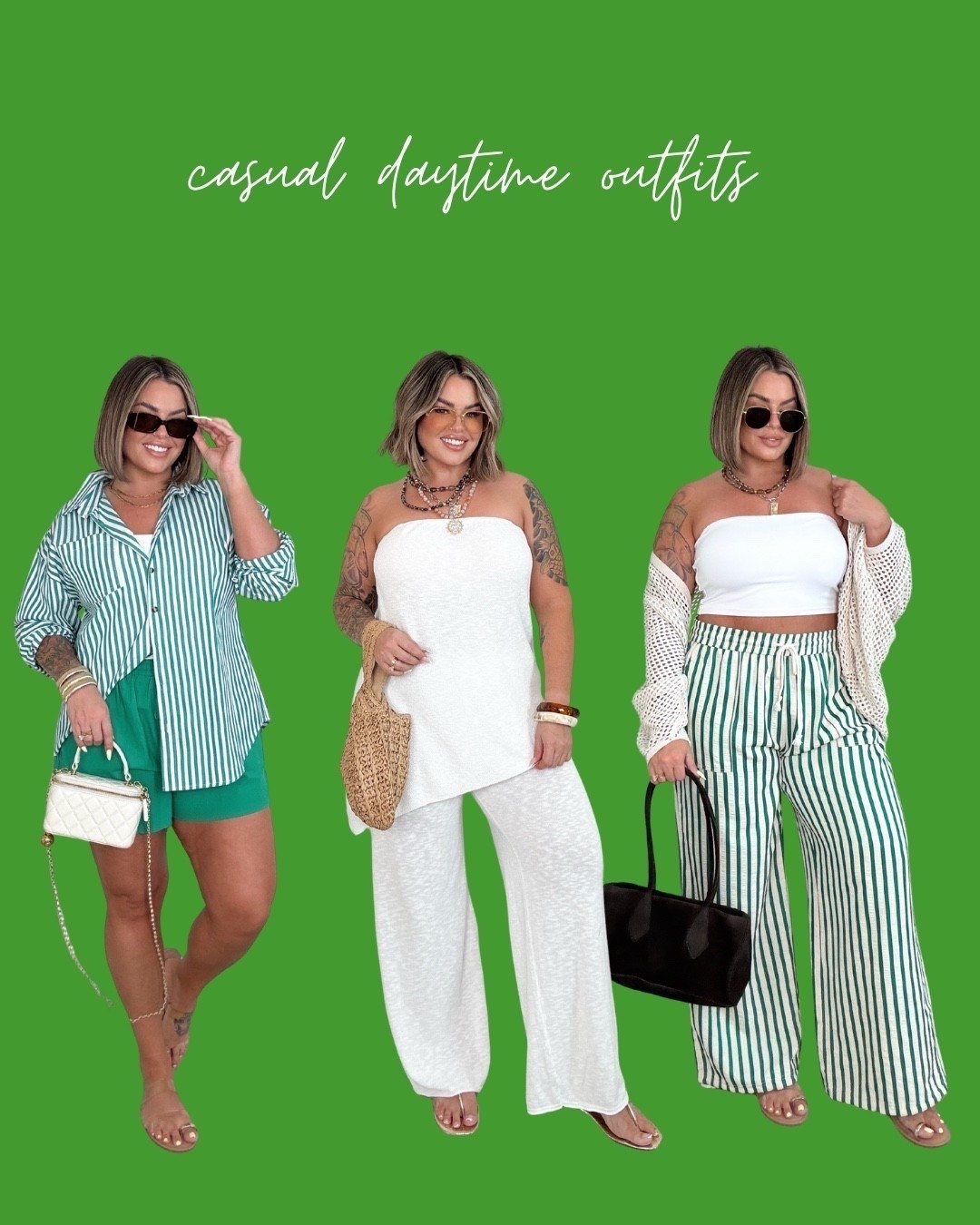 Green shorts were part of a set size xl, stripe shirt xl, white set xl , stripe pants size up 2 sizes I did xxl, crochet cover up L, tube top linked similar



Follow my LTK @shaynaslife on the @shop.LTK app to view this post and get my exclusive app-only content!

#liketkit 
@shop.ltk
https://liketk.it/5Zexf

#LTKSpringSale #LTKdayinmylife #LTKMidsize