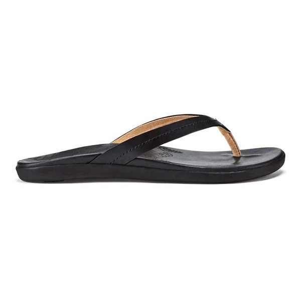 Women's OluKai Honu Flip Flop Sandals 9 Black | Scheels