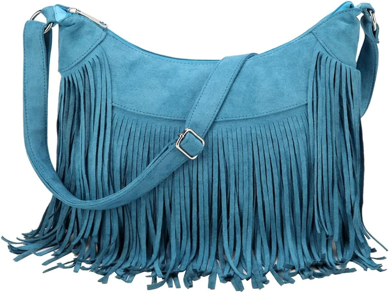 Women Western Fringe Purse Shoulder Bag Vegan Suede Tassel Hippie Crossbody Purse | Amazon (US)