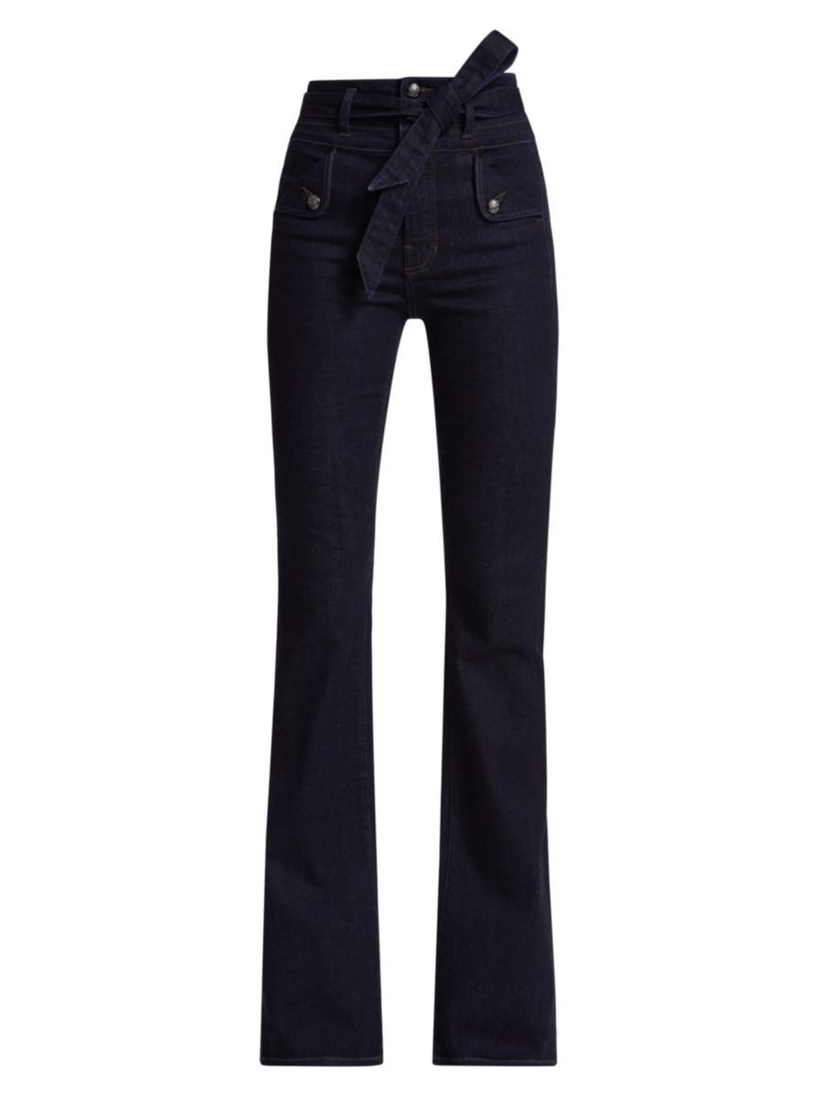 Giselle Belted Flared Jeans | Saks Fifth Avenue