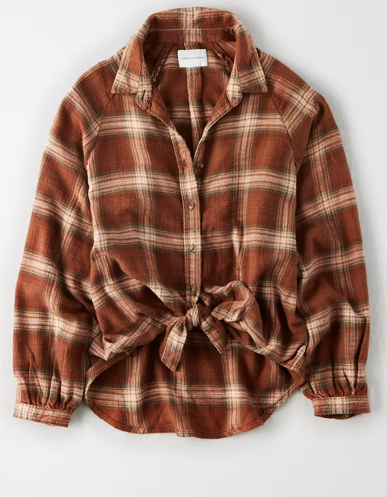 AE Plaid Button Up Shirt | American Eagle Outfitters (US & CA)