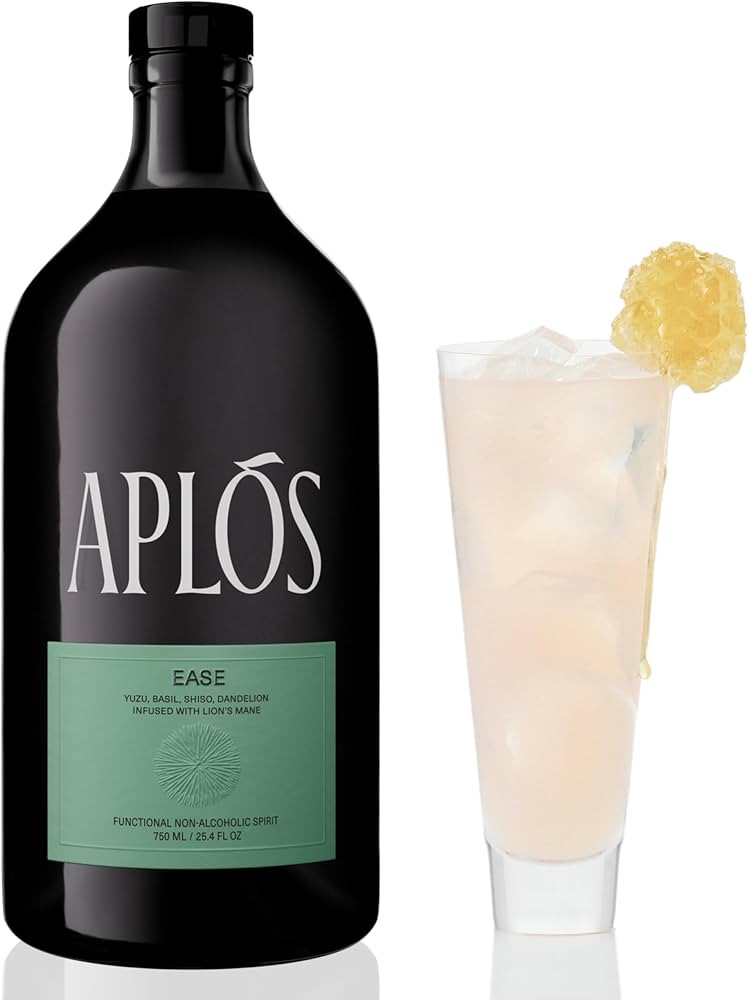 Aplós Ease Non Alcoholic Drink - Lion's Mane-Infused Calming Beverage Formulated to Relax and Un... | Amazon (US)