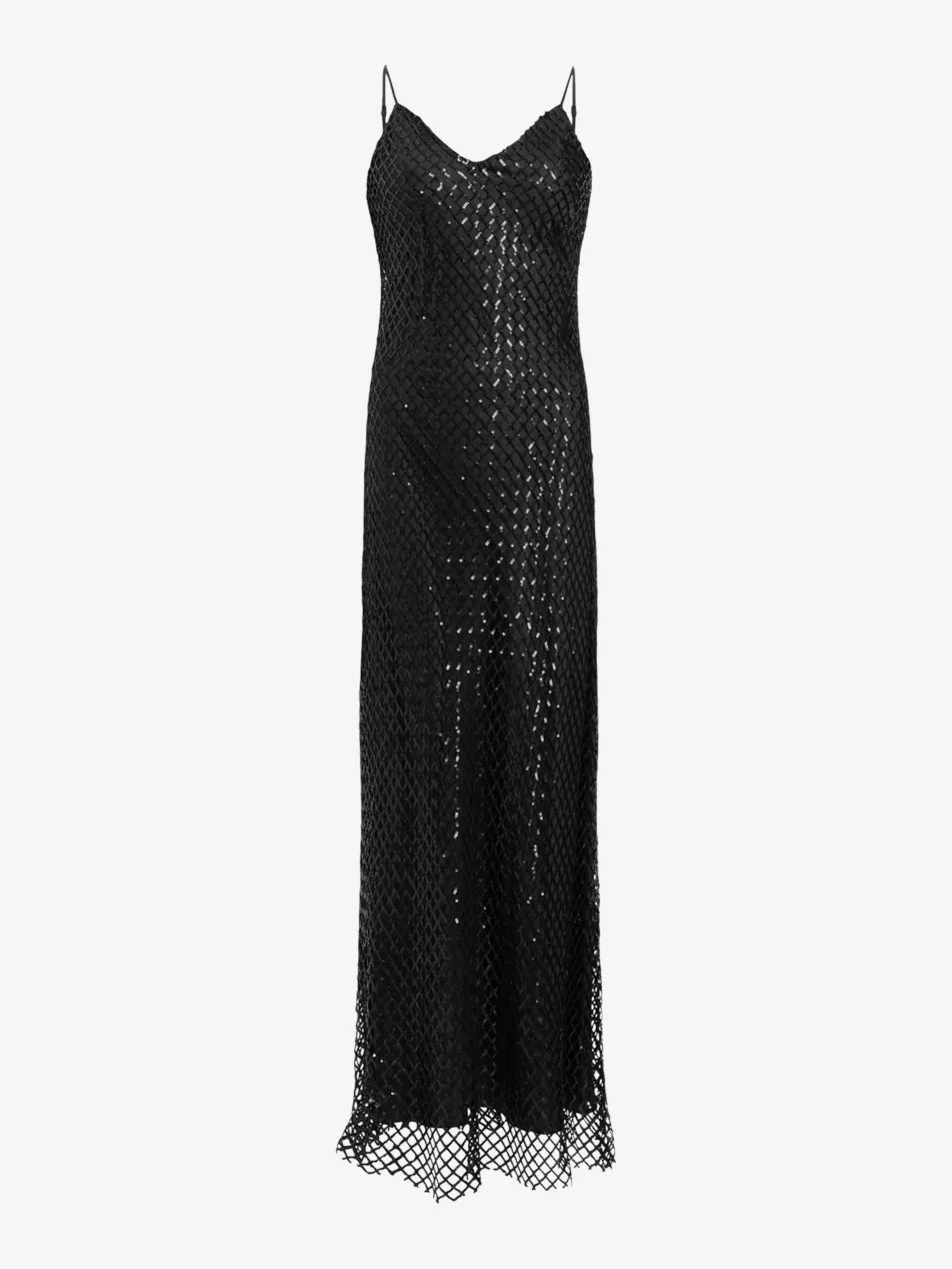 Chantelle sequin-embellished V-neck woven midi dress | Selfridges