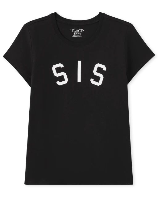 Girls Matching Family Short Sleeve Sis Graphic Tee | The Children's Place  - BLACK | The Children's Place