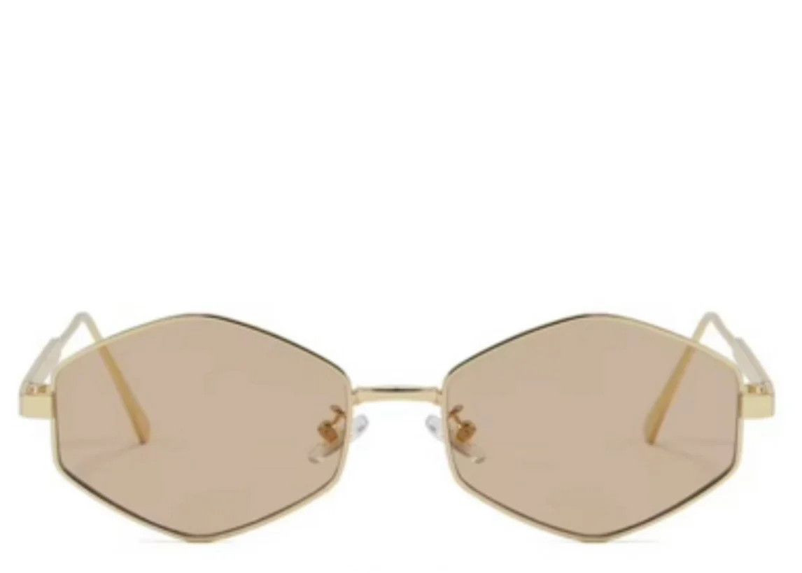 Egypt Champagne Hexagon Sunglasses | Jewel Boutique