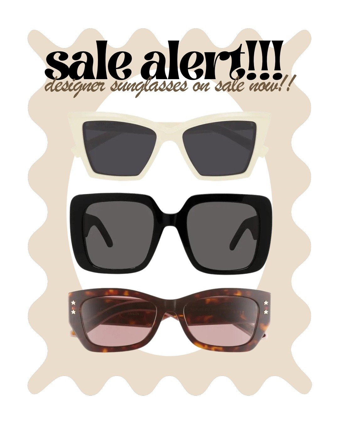 🍁 SALE ALERT 🍁

Designer sunglasses are officially on sale and these bold frames are the definition of instant glam 😍🕶️ From chic cream cat-eyes to oversized black and tortoise statement styles, these sunnies elevate any outfit — no effort required.

Perfect for everyday wear, vacations, brunch dates, or adding that “cool girl” touch to your fall & winter looks. Limited-time pricing + designer quality = run, don’t walk. These WILL go fast!

Tap to shop and score your favorite pair before they’re gone ✨

#DesignerSunglasses #SaleAlert #LTKDeals #LTKFinds #SunglassesStyle #AccessoryMustHave #FallAccessories #ChicStyle #TrendingNow #LTKStyle #StreetStyleEdit #ShopTheLook #BlackFridayVibes #FashionDeals #ElevatedBasics

#LTKSaleAlert #LTKHoliday #LTKCyberWeek