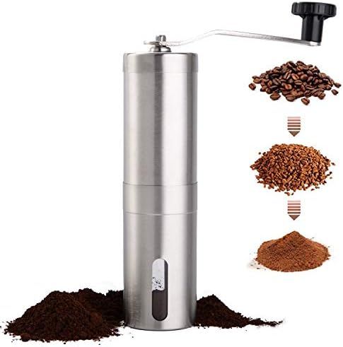Amazon.com: PARACITY Manual Coffee Bean Grinder Stainless Steel Hand Coffee Mill Ceramic Burr for... | Amazon (US)