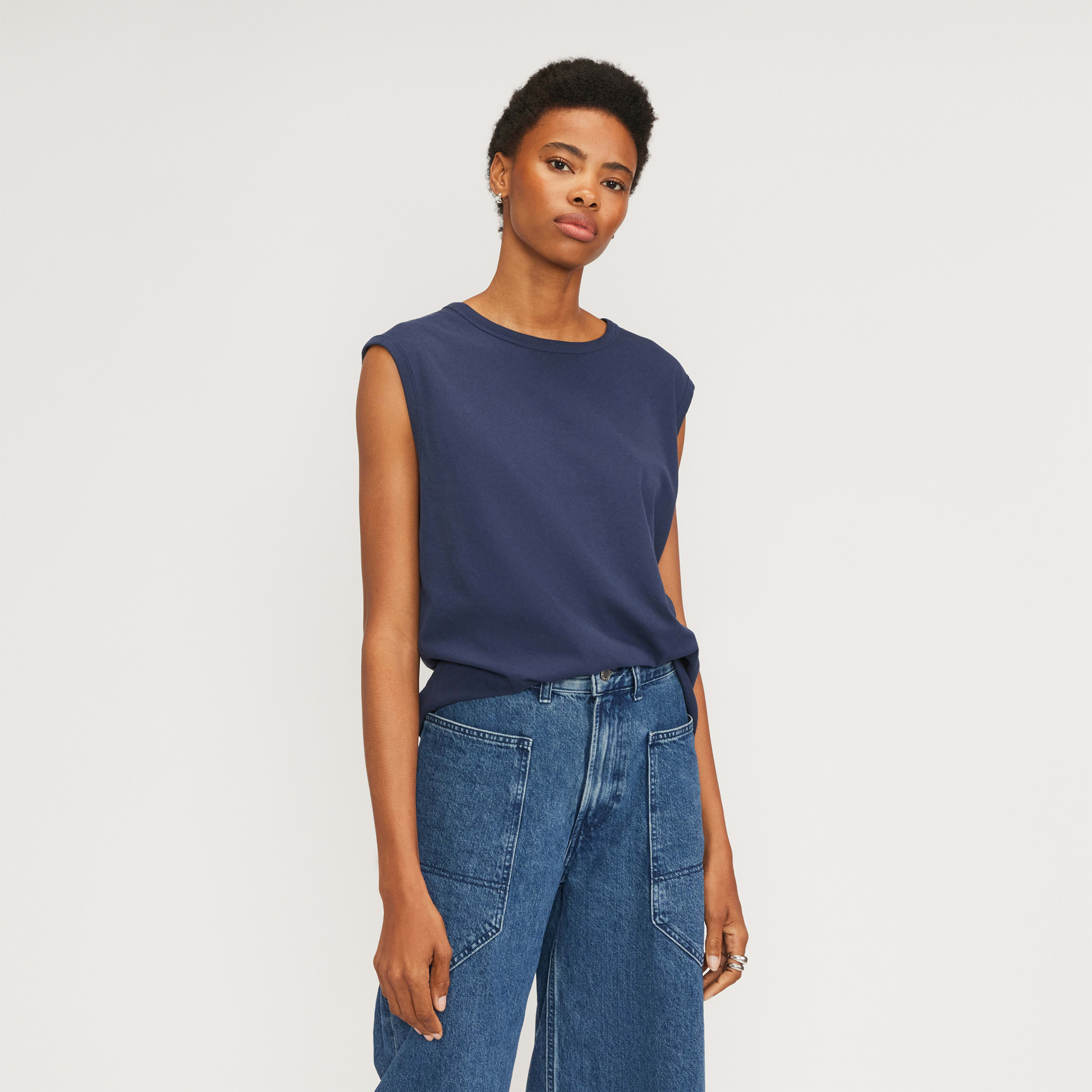 Women's Air Muscle Tank by Everlane in Navy, Size XXL | Everlane