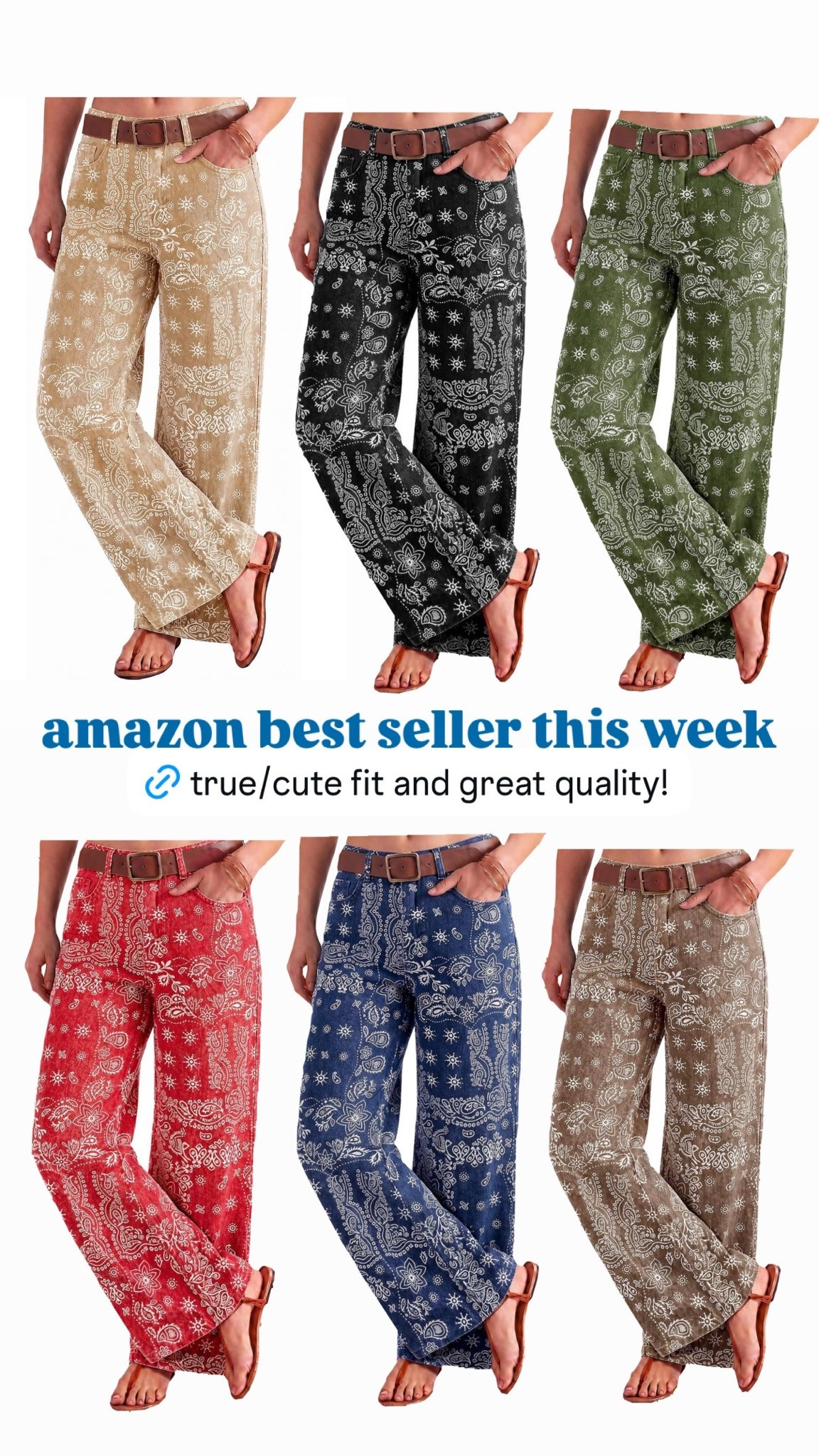 Amazon bandana print jeans! So cute on. Fit true to size for me.