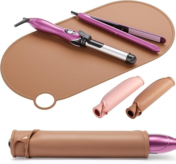 Noverlife Silicone Makeup Mat, Heat Resistant Vanity Protector Mat, Large Curling Iron Pad Protec... | Amazon (US)