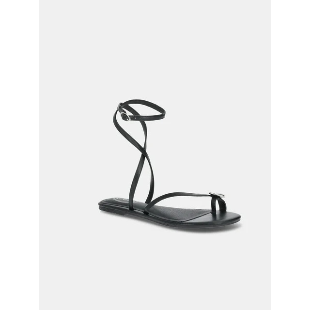 Scoop Women's Flat Strappy Sandals with Adjustable Strap - Walmart.com | Walmart (US)