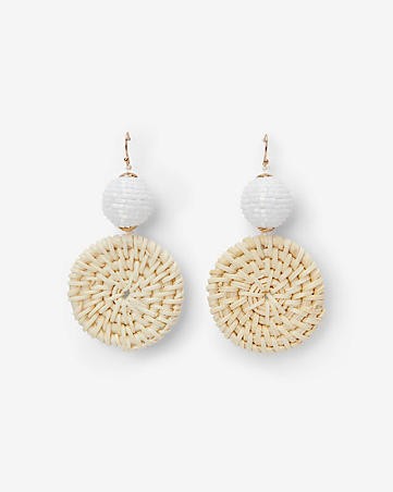 seed bead wicker earrings | Express