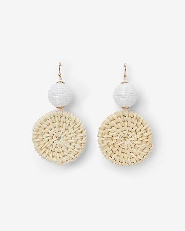 seed bead wicker earrings | Express