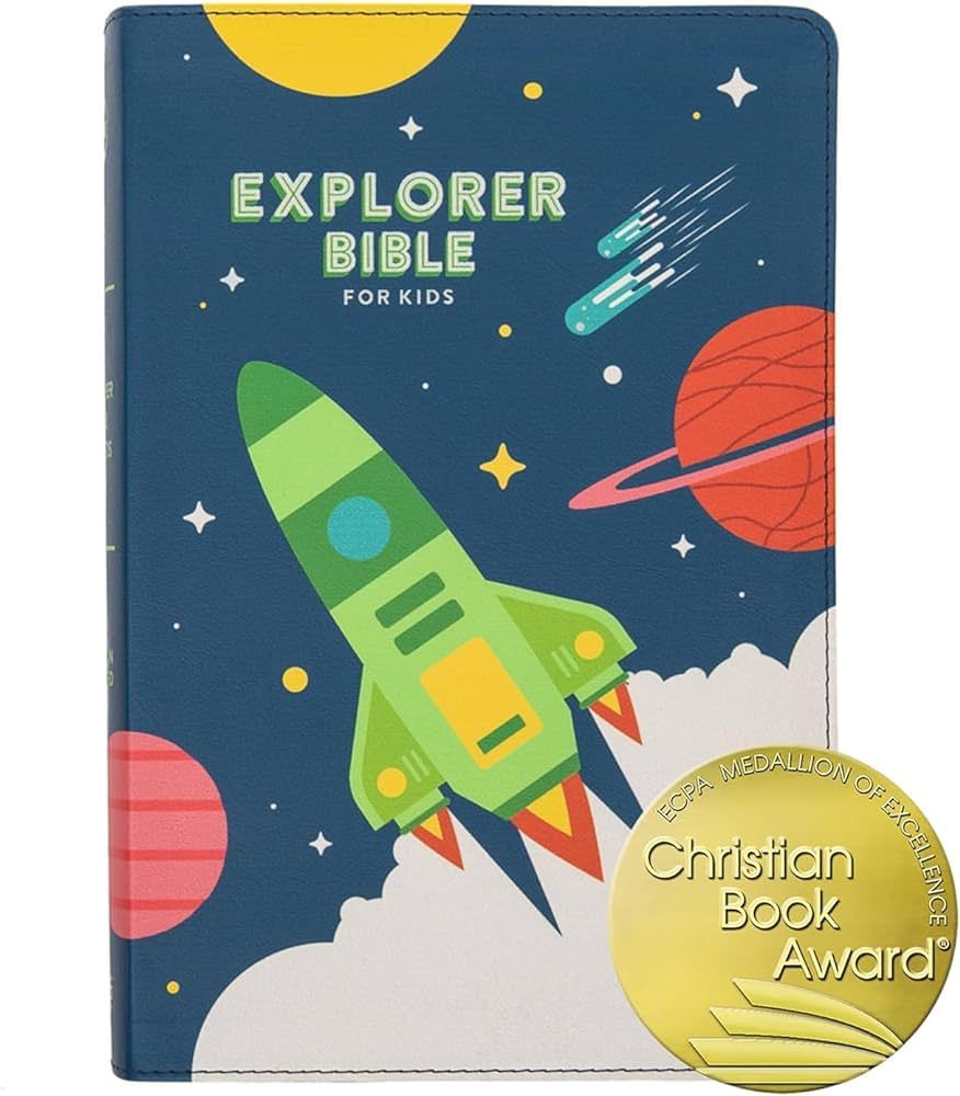 CSB Explorer Bible for Kids, Blast Off LeatherTouch, Red Letter, Full-Color Design, Photos, Illus... | Amazon (US)