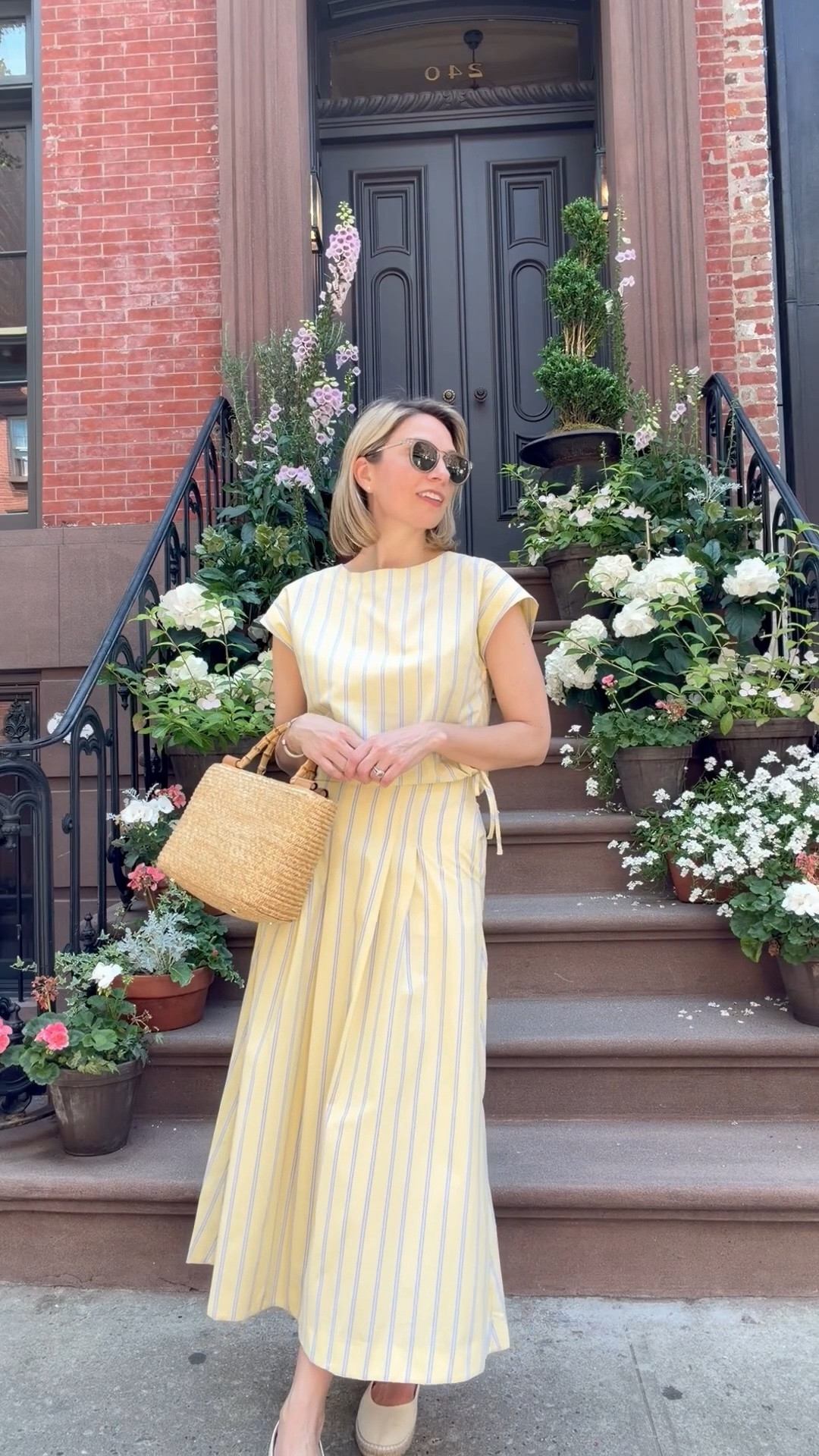 Spring outfit. Matching yellow set. Matching top and skirt. Summer outfit.

#LTKootd #LTKOver40 #LTKSeasonal