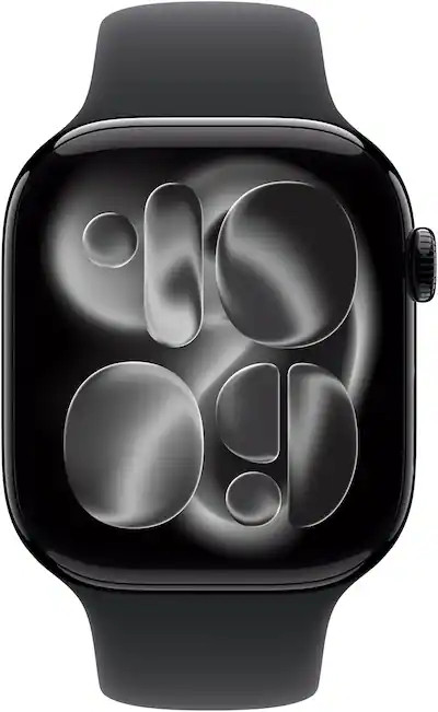 Apple Watch Series 11 (GPS) 46mm Jet Black Aluminum Case with Black Sport Band - M/L - Jet Black ... | Best Buy U.S.