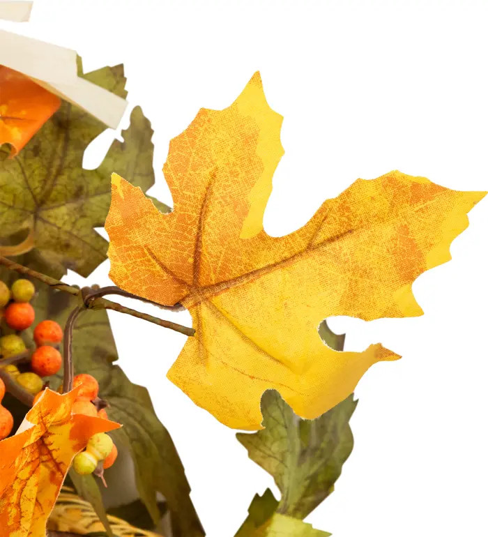 Northlight Velvet Pumpkins and Wheat Fall Harvest Artificial Wreath - 24" | Nordstrom | Nordstrom