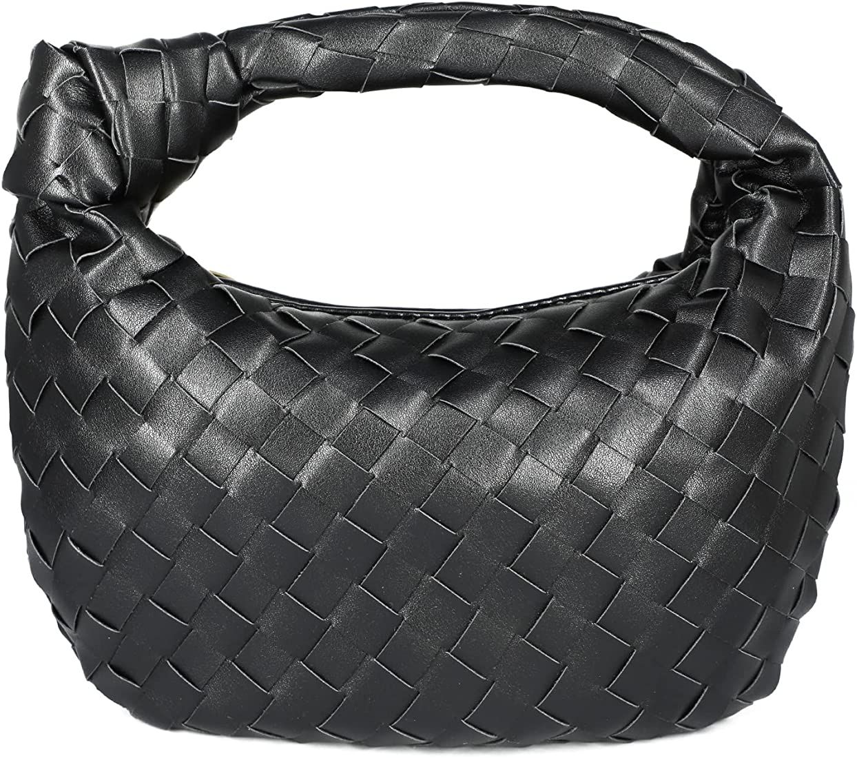 Amazon.com: Woven Handbag, Knotted Clutch Bag For Women Soft Leather Hobo bag Fashion Mini Clutch... | Amazon (US)
